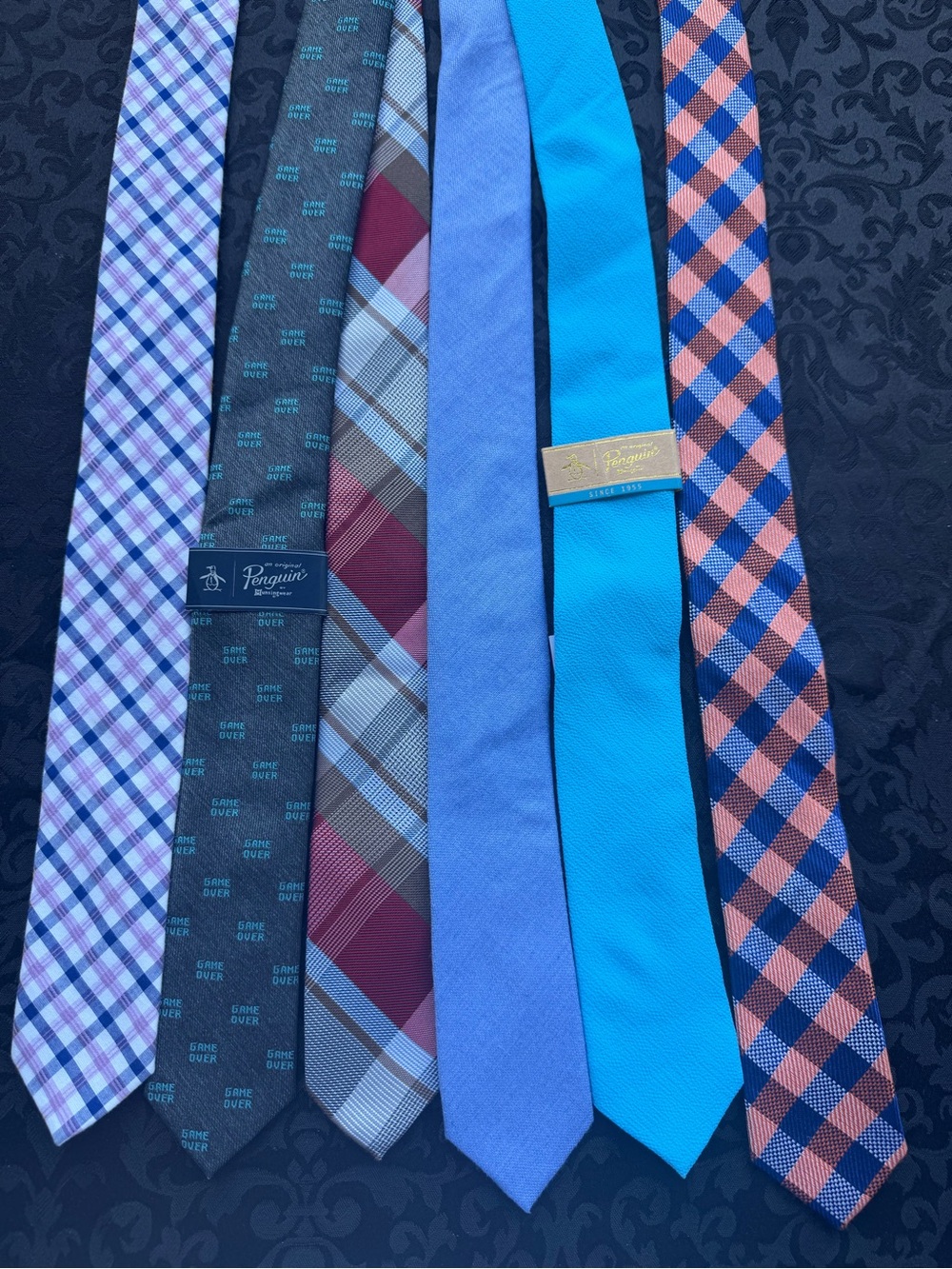 Lot of 6 Mens “Original Penguin” slim Ties Ref# 13151